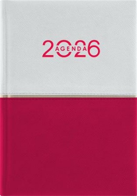 Naptár, tervező, B6, heti, DAYLINER "Contrast", fehér-piros