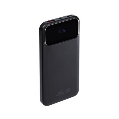 Hordozható akkumulátor, beépített kábellel, 10000mAh, RIVACASE "VA2211", fekete